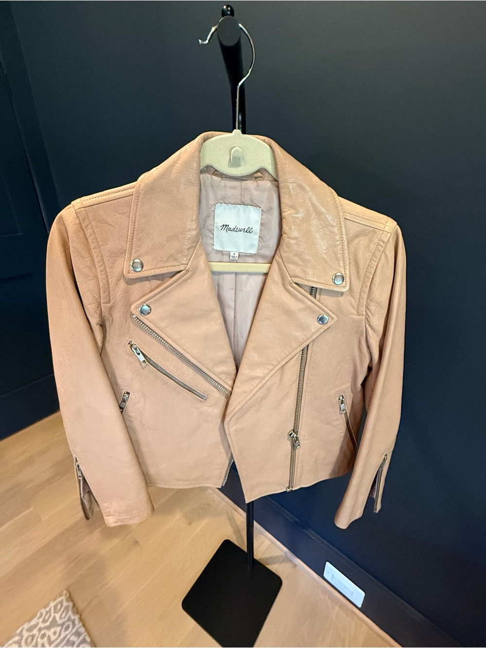 Madewell Blush Leather Moto Jacket